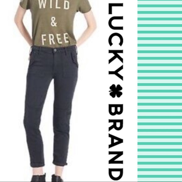 Lucky Brand Denim - LUCKY BRAND The Cargo Dark Grey crop pants